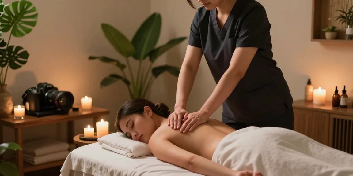 Swedish massage in a serene spa setting, featuring a skilled therapist and tranquil atmosphere.