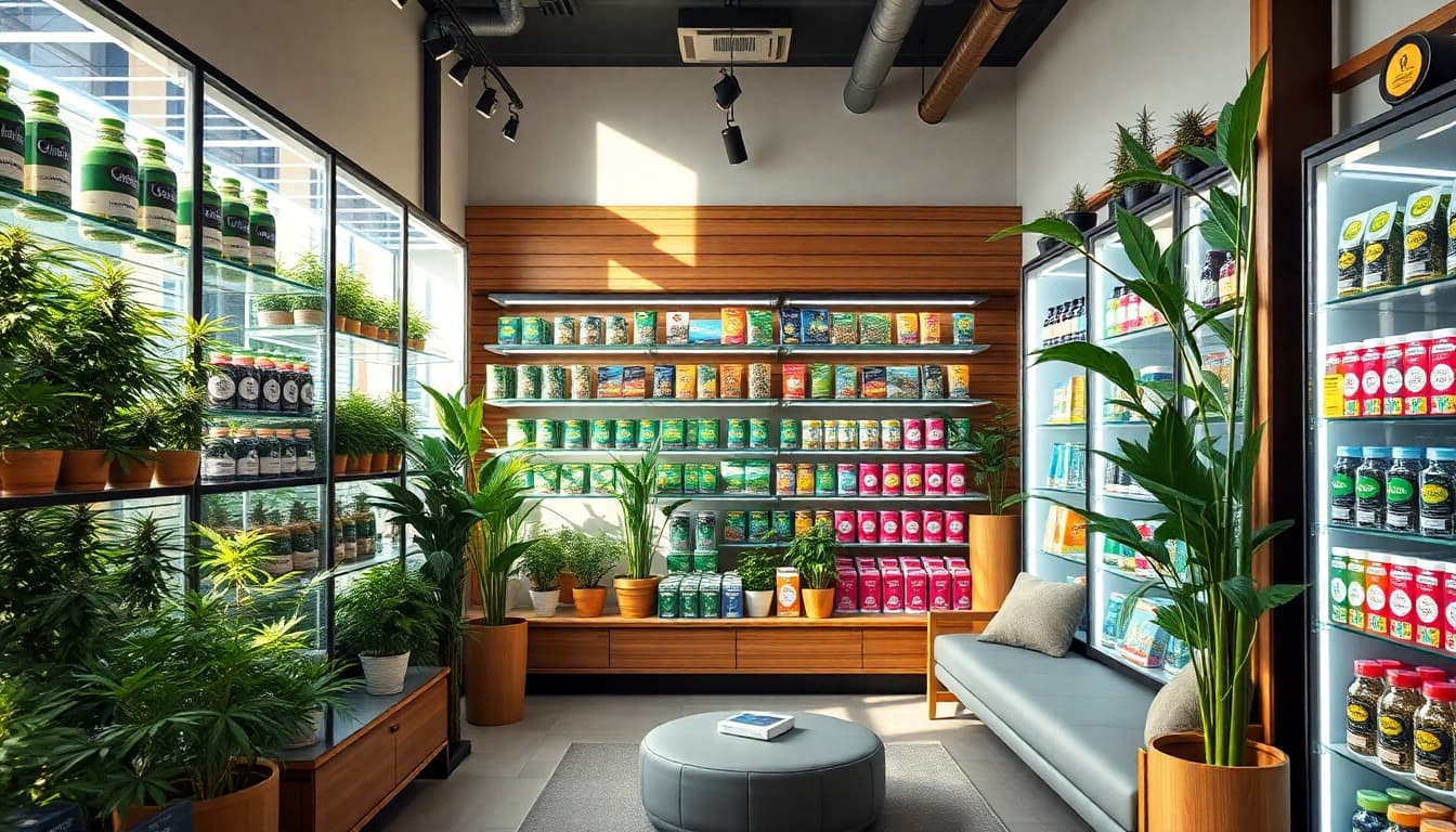 Find where can u buy weed in a vibrant, inviting cannabis shop with a cozy atmosphere.