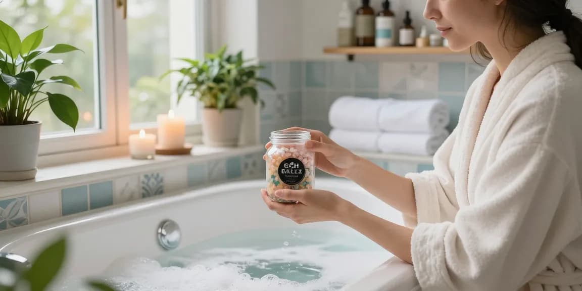 Experience relaxation with Eight Ballz Bath Salts in a tranquil spa setting