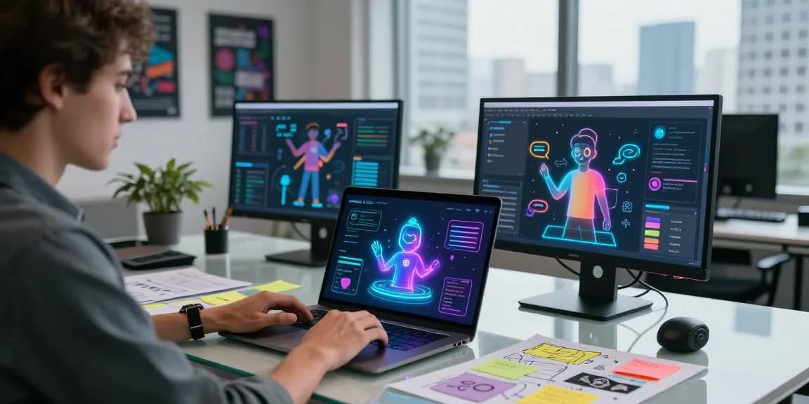 Engaging with Crushonai AI chat interface in a modern workspace.
