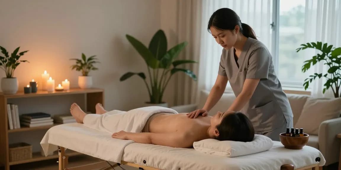 Experience 남양주출장마사지 in a tranquil home setting, with a therapist providing soothing massage.