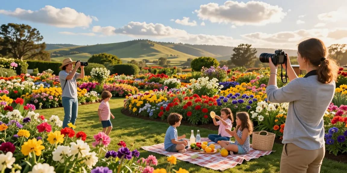 Explore the beauty of https://www.thecapayvalleygardentour.com with vibrant flowers and joyful travelers.
