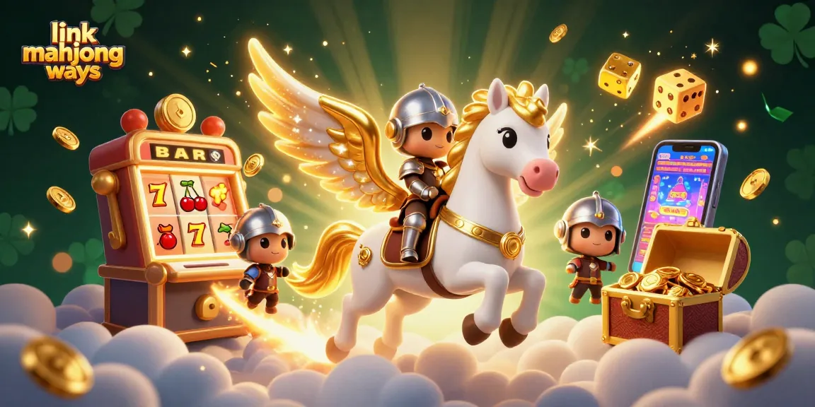 Experience the thrilling action of link mahjong ways with a vibrant casino illustration.