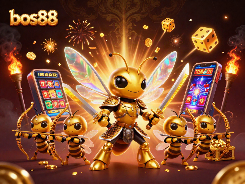 Permainan bos88 dengan slot jackpot dan karakter seru dalam ilustrasi 3D yang mengasyikkan.