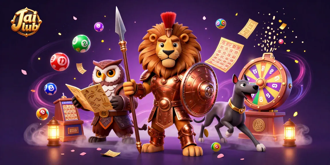 Engage with Jai club's thrilling lottery experience featuring colorful elements and dynamic characters.