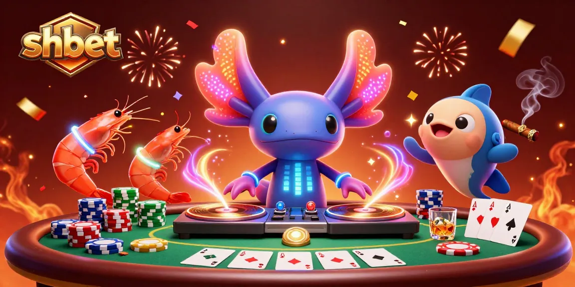 Engage in thrilling games at shbet with vibrant casino characters and dynamic poker action.