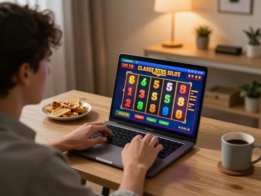 Situs slot games engaging player at home with exciting wins and vibrant visuals.