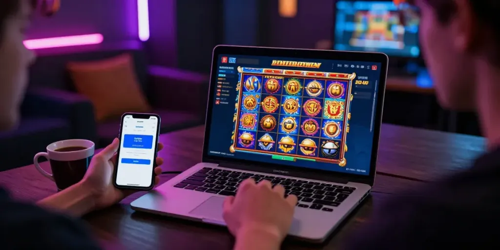 slot gacor hari ini featured in an exciting online gaming setup with vibrant visuals