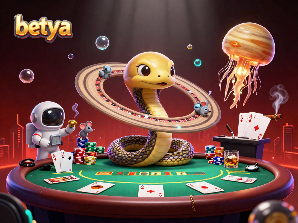 Experience thrilling bets with betya in this vibrant cosmic casino scene.