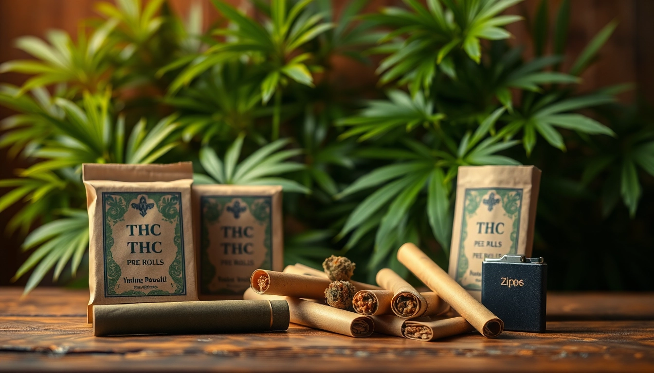 Showcase thc pre rolls uk in an inviting setting, highlighting their quality and appeal.
