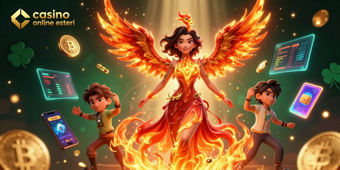 Interagisci con i migliori casino online esteri attraverso questa straordinaria illustrazione 3D che mostra personaggi vibranti ed elementi crypto.
