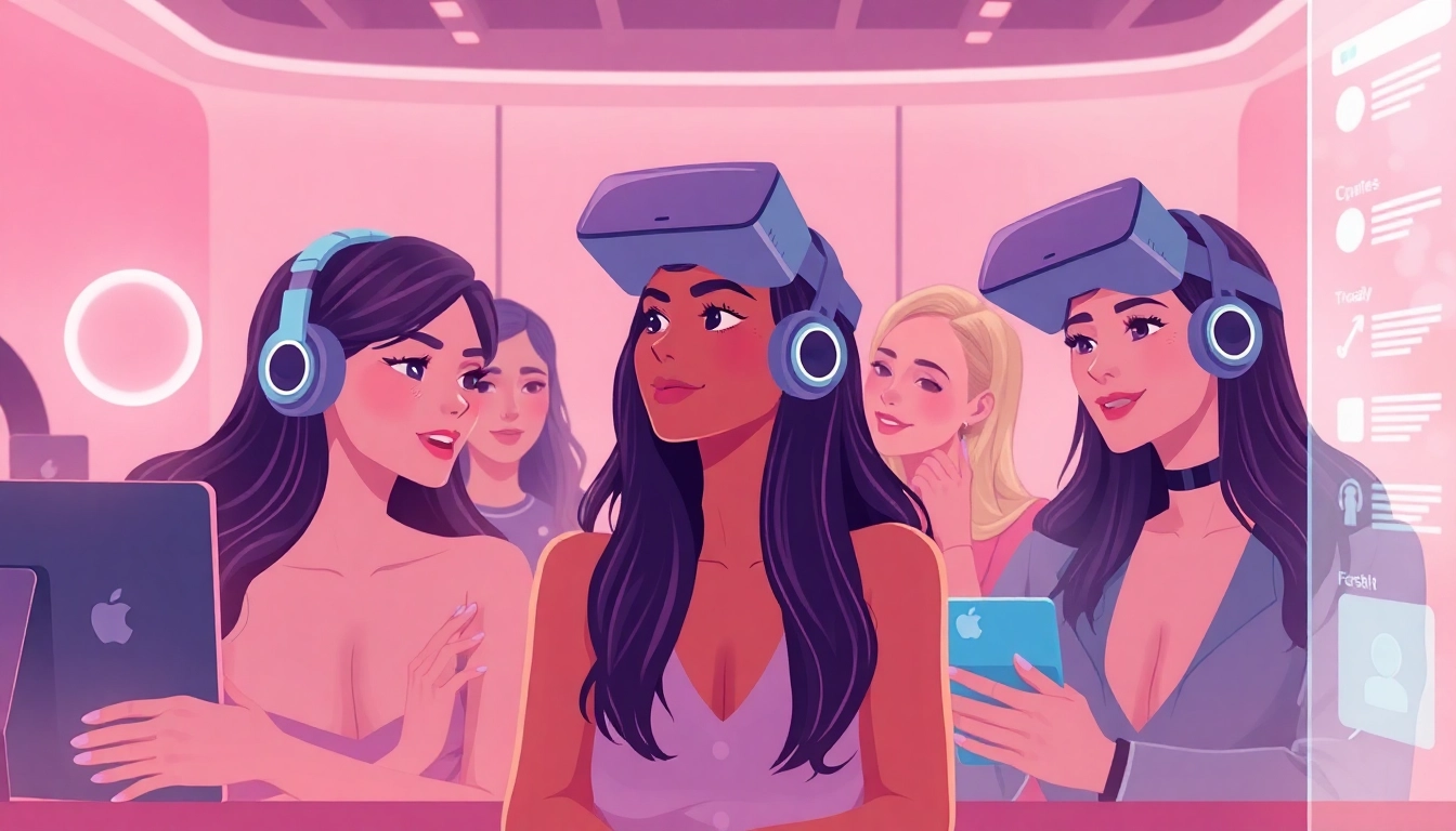 AI porn chat scene featuring diverse characters in intimate interactions.
