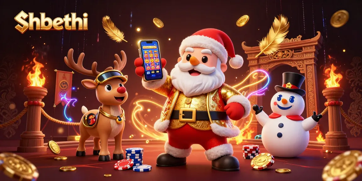 Experience thrilling gameplay at shbethi with Santa celebrating casino wins and exciting jackpots!