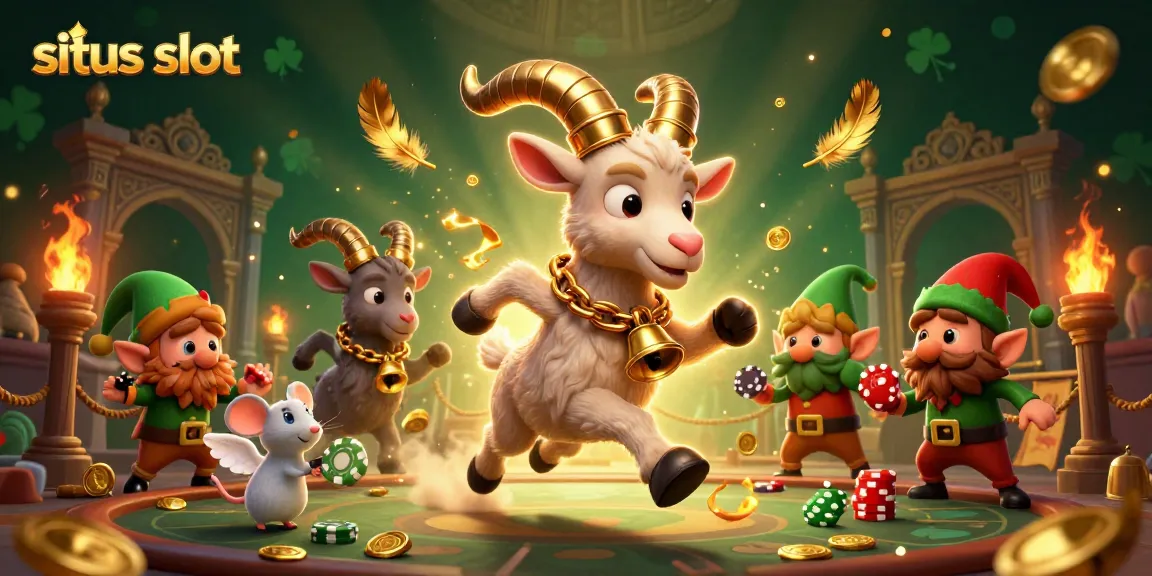 Mengaktifkan situs slot dengan karakter menggemaskan di kasino, dikelilingi koin emas dan efek magis.
