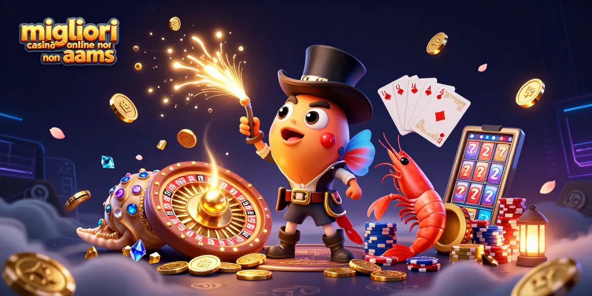 Unisciti all'eccitazione dei migliori casinò online non aams con tesori scintillanti in una vivace scena di casinò.