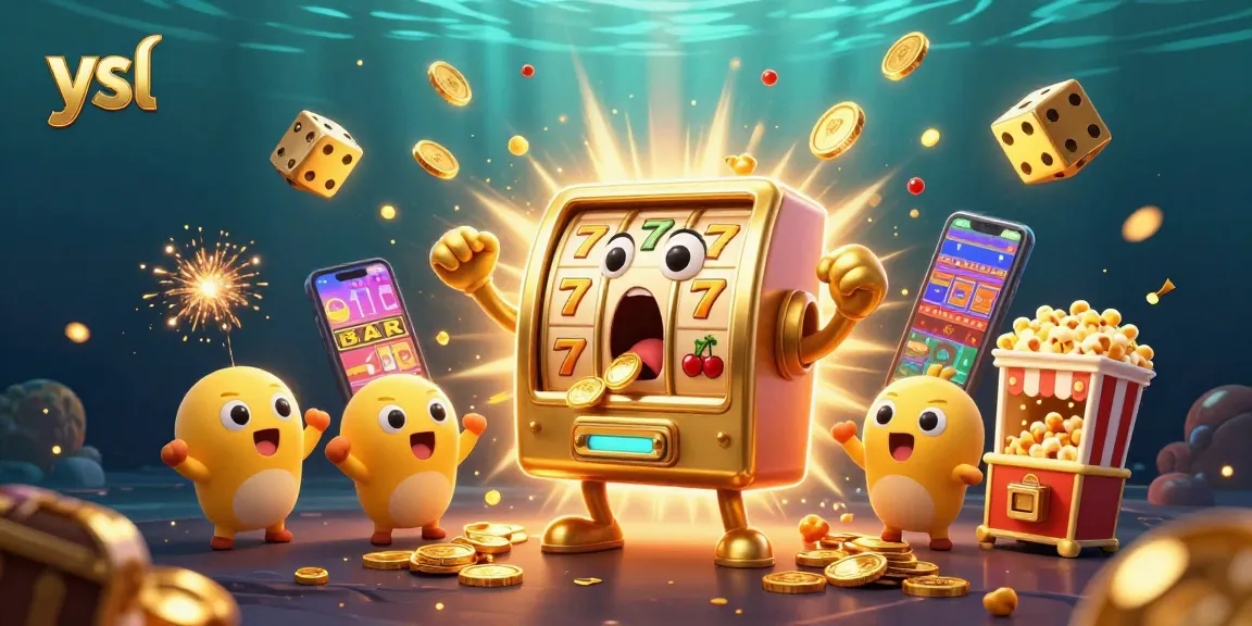 Experience the excitement of ysl as the golden slot machine hits a jackpot amidst flying coins.