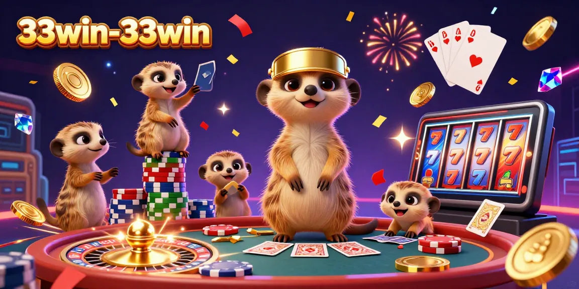 Experience the excitement of 33win-33win casino with playful meerkats and dynamic gaming elements.