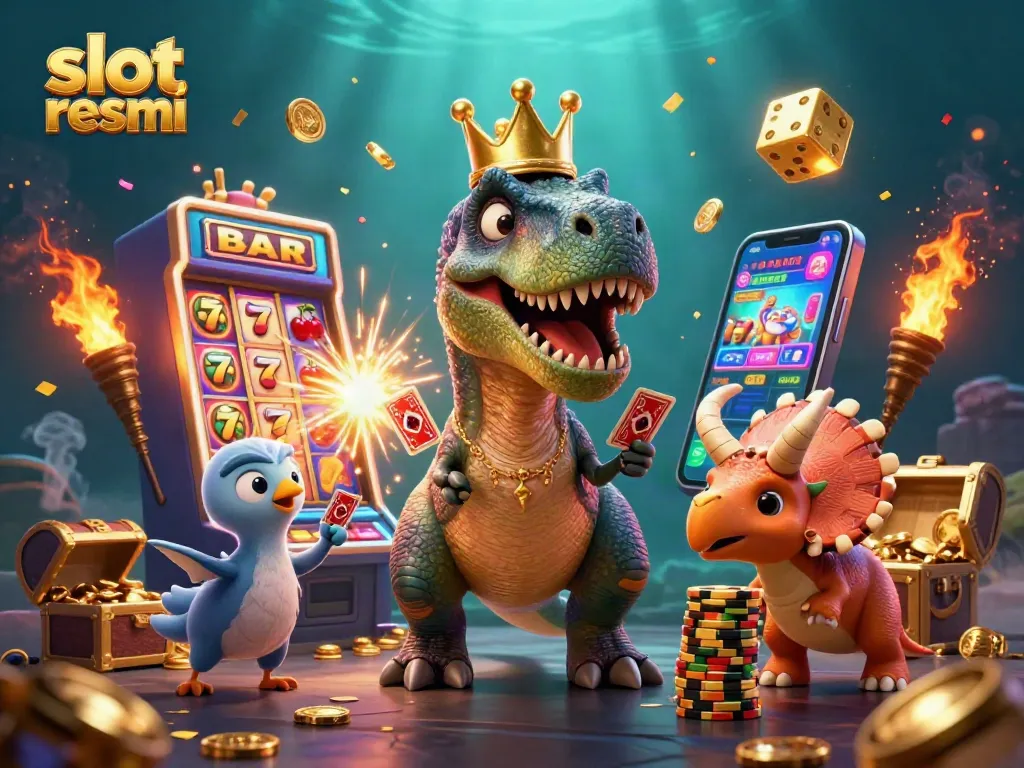 Play exciting slot resmi games with dynamic characters and vibrant casino elements for an immersive experience.