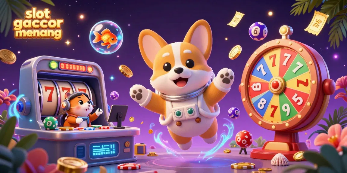 Play and win with slot gacor gampang menang in this vibrant digital casino illustration.