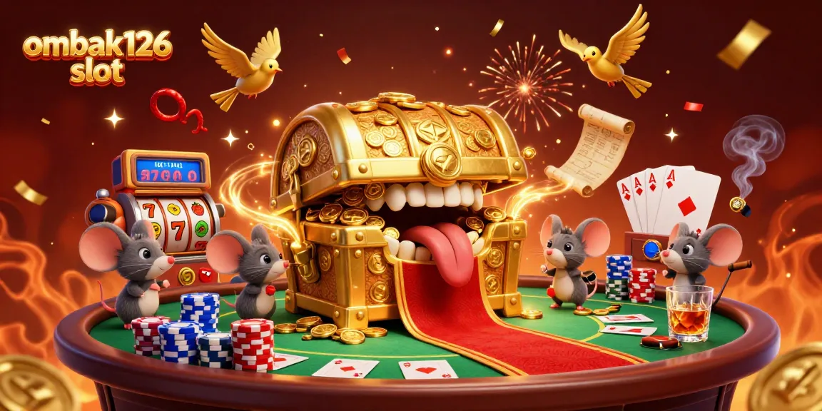 Play exciting ombak126 slot with themed treasure elements and vibrant casino atmosphere