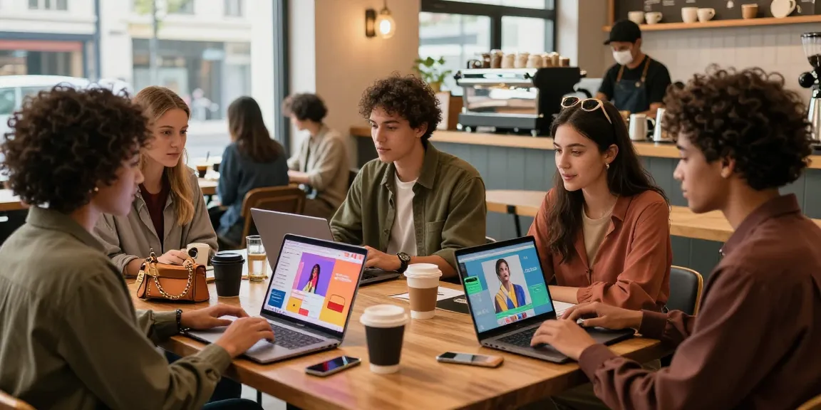 Diverse friends enjoying time at a coffee shop while discussing trends at https://shs-dome5.com/ in an urban setting.