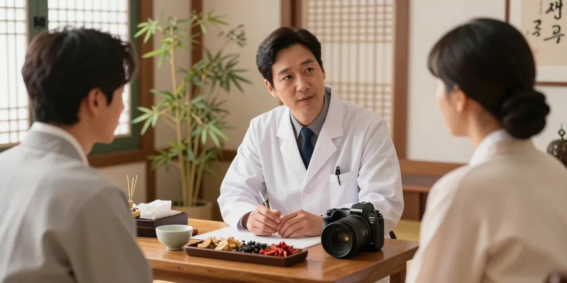 Healing consultations at 수원교통사고한의원 with practitioners and patients.