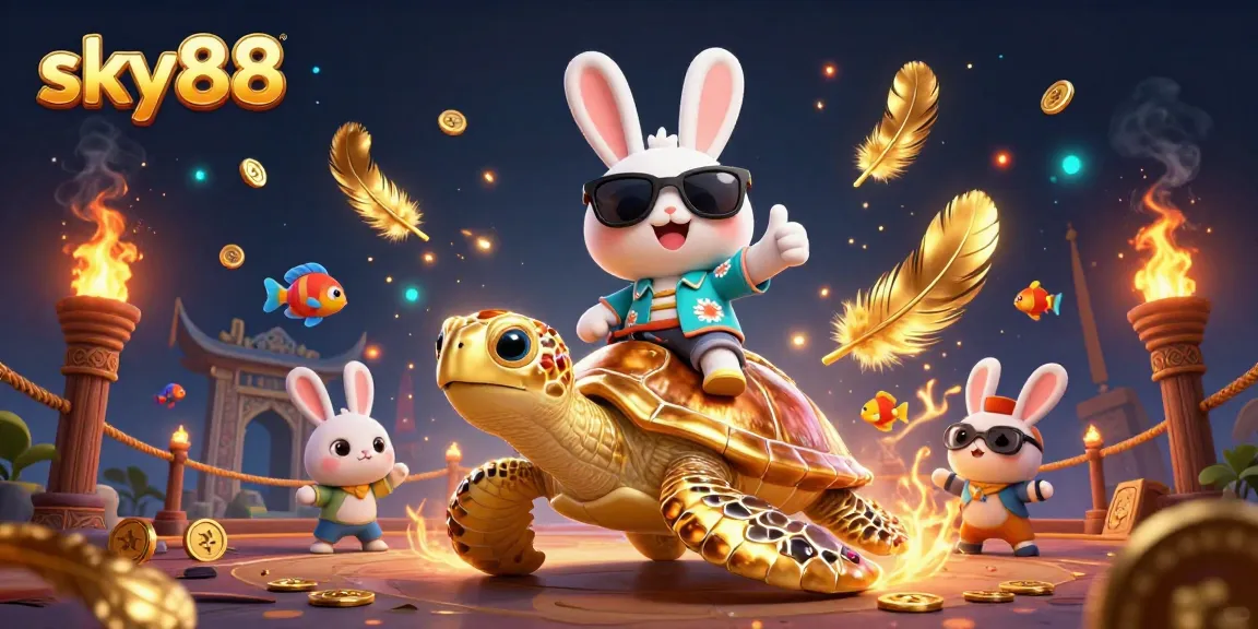 Experience excitement at sky88, where a lucky rabbit and golden turtle bring casino magic alive!