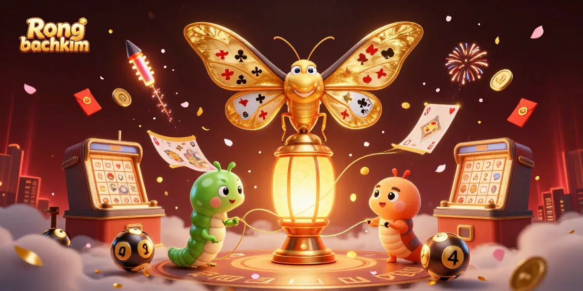 Rong bachkim unveils thrilling lottery gaming scenes in a vibrant, detailed illustration.