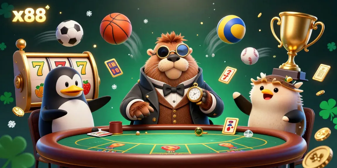 x88 offers a thrilling underwater poker experience with a walrus, penguin dealer, and bluffing pufferfish.