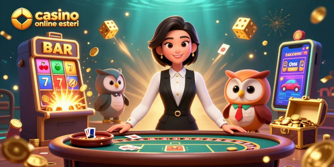 Scopri l'emozione dei casinò online esteri con dealer vivaci ed elementi di gioco dinamici in questa scena interattiva.