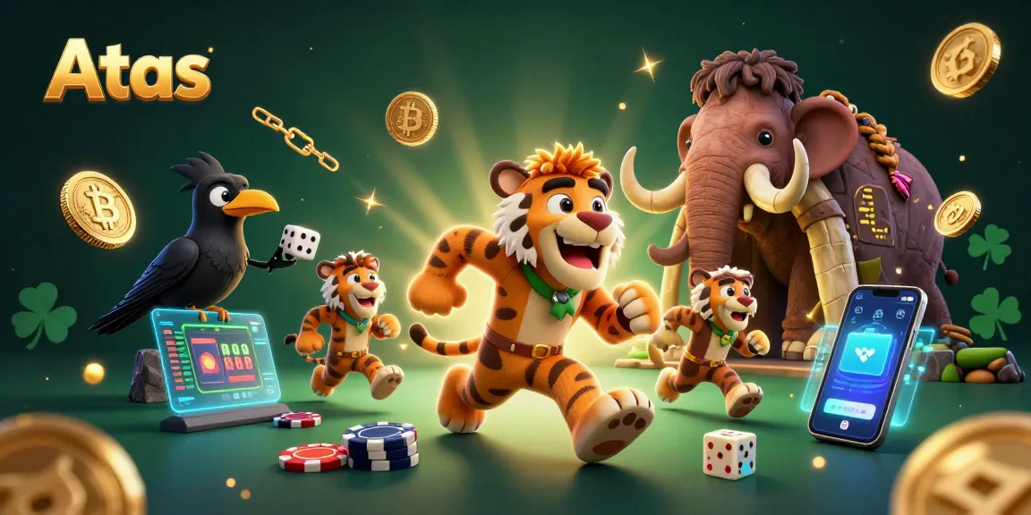 Engage with the exciting world of Atas through playful caveman and sabertooth adventures in a vibrant digital casino.