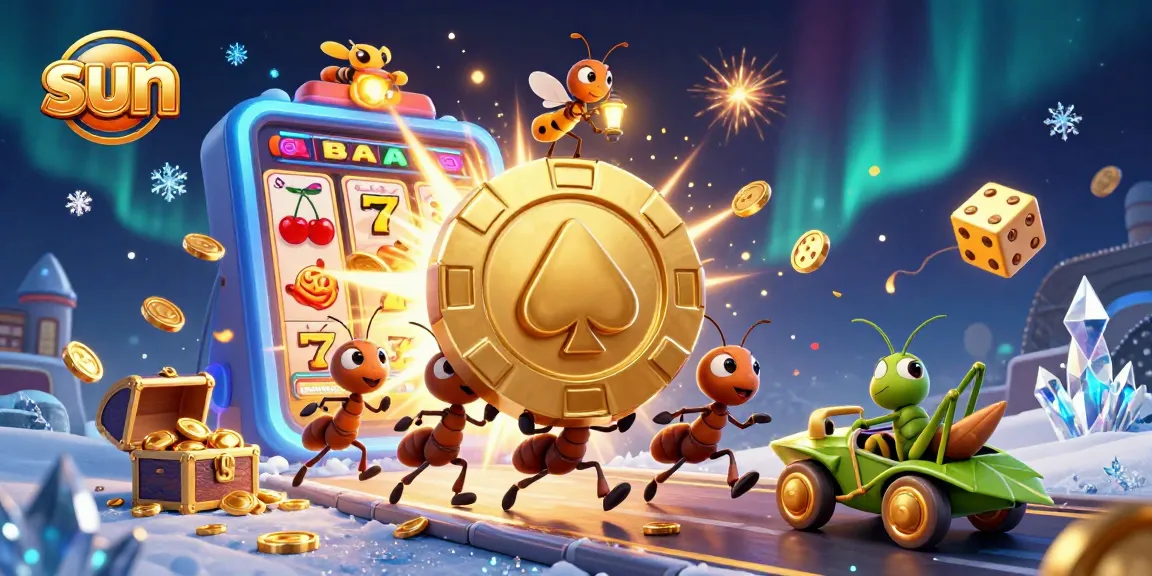 Experience thrilling gameplay with sun-themed casino adventures featuring animated characters and dazzling game elements.