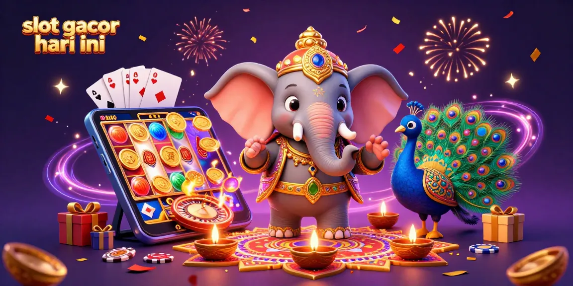 Activate your luck with slot gacor hari ini, featuring a vibrant 3D illustration celebrating online gaming.