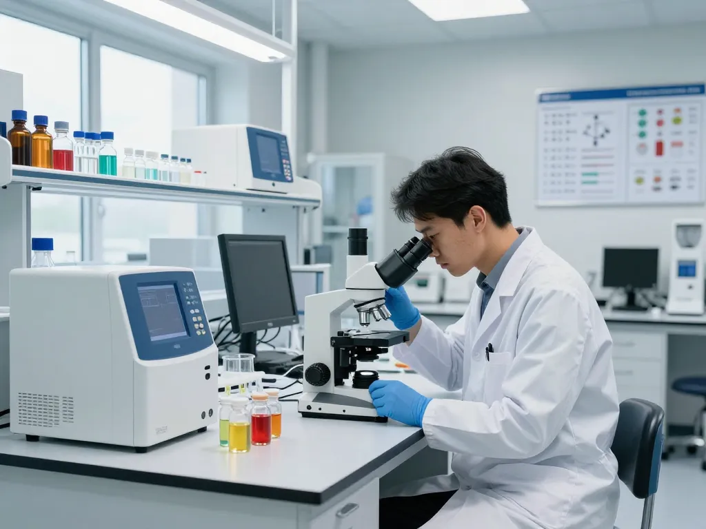 Cannabinoid manufacturer Europe analyzing extracts in a modern lab environment.