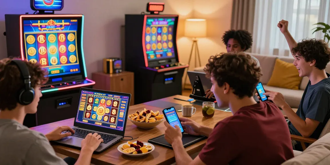 Pengalaman bermain Super59 slots online dengan antusiasme pemain di ruang tamu yang nyaman.
