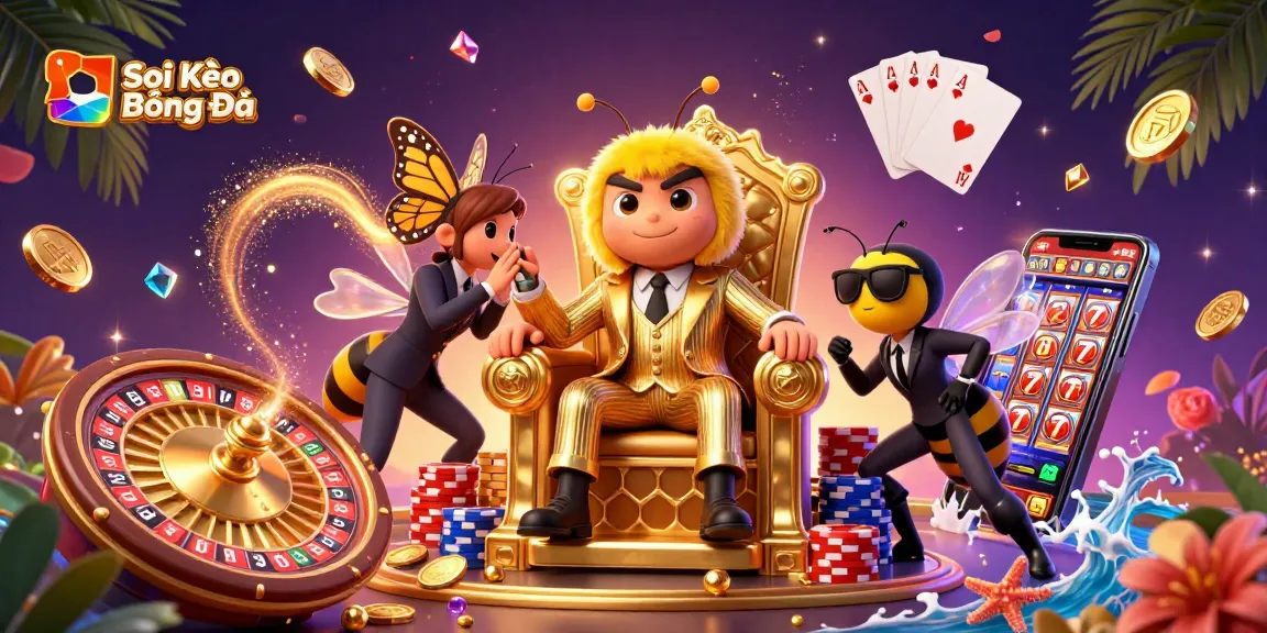 Soi Kèo Bóng Đá showcases dynamic sports betting with vibrant characters and elements in a 3D illustration.