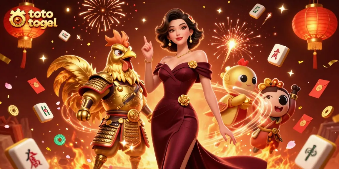 Rasakan permainan toto togel yang mendebarkan dengan wanita glamor dan pejuang ayam jantan emas.