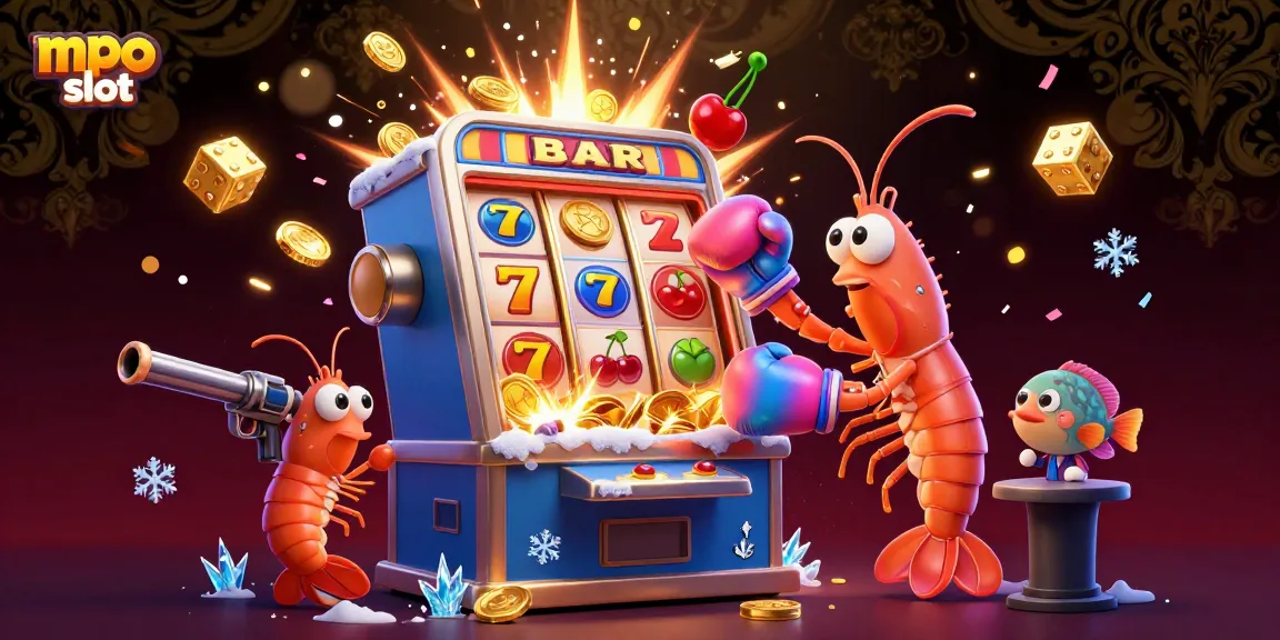 Experience the thrill of mpo slot with our packed 3D illustration showcasing vibrant action and winning symbols.