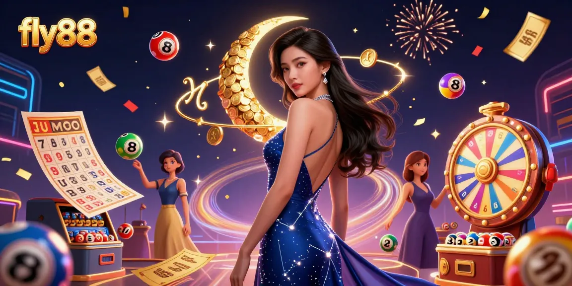 Experience thrilling wins with fly88 in a vibrant 3D casino scene filled with colorful jackpots and excitement!