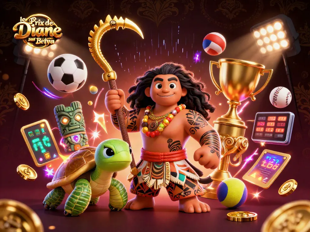 Bet on le Prix de Diane Longines sur Betya with dynamic sports-themed elements in 3D