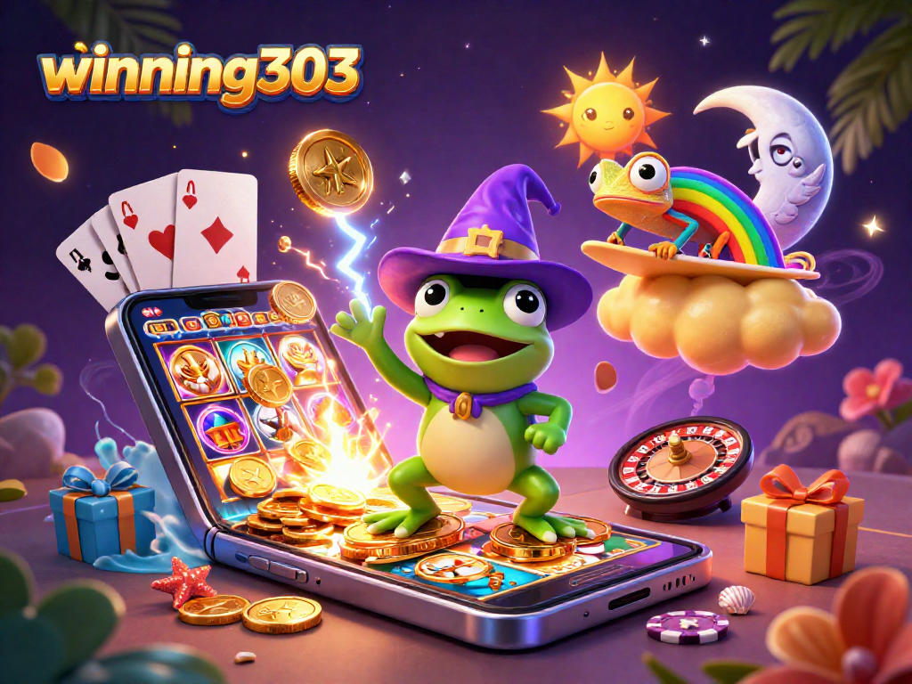 Spin to win and enjoy smooth gaming experiences with winning303's vibrant casino atmosphere.