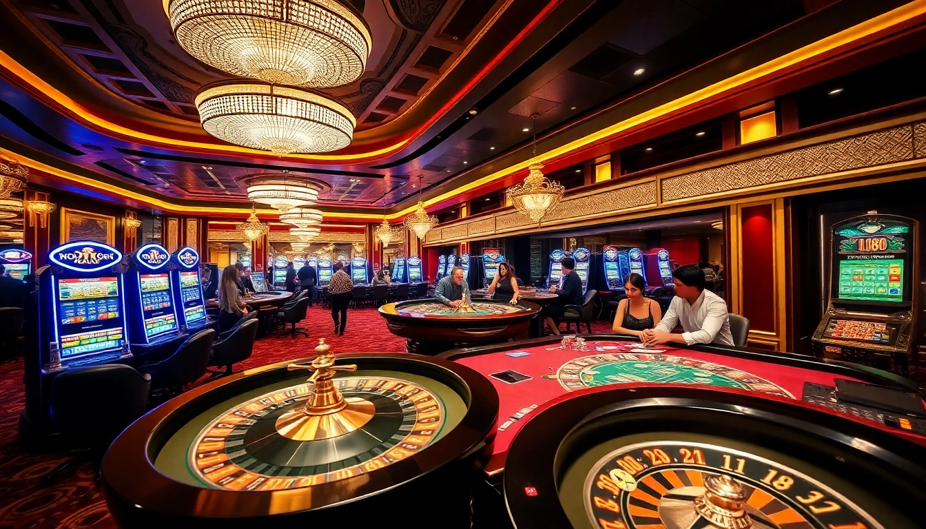 Players enjoying various casino games, showcasing the thrills of MM88's vibrant gambling environment.